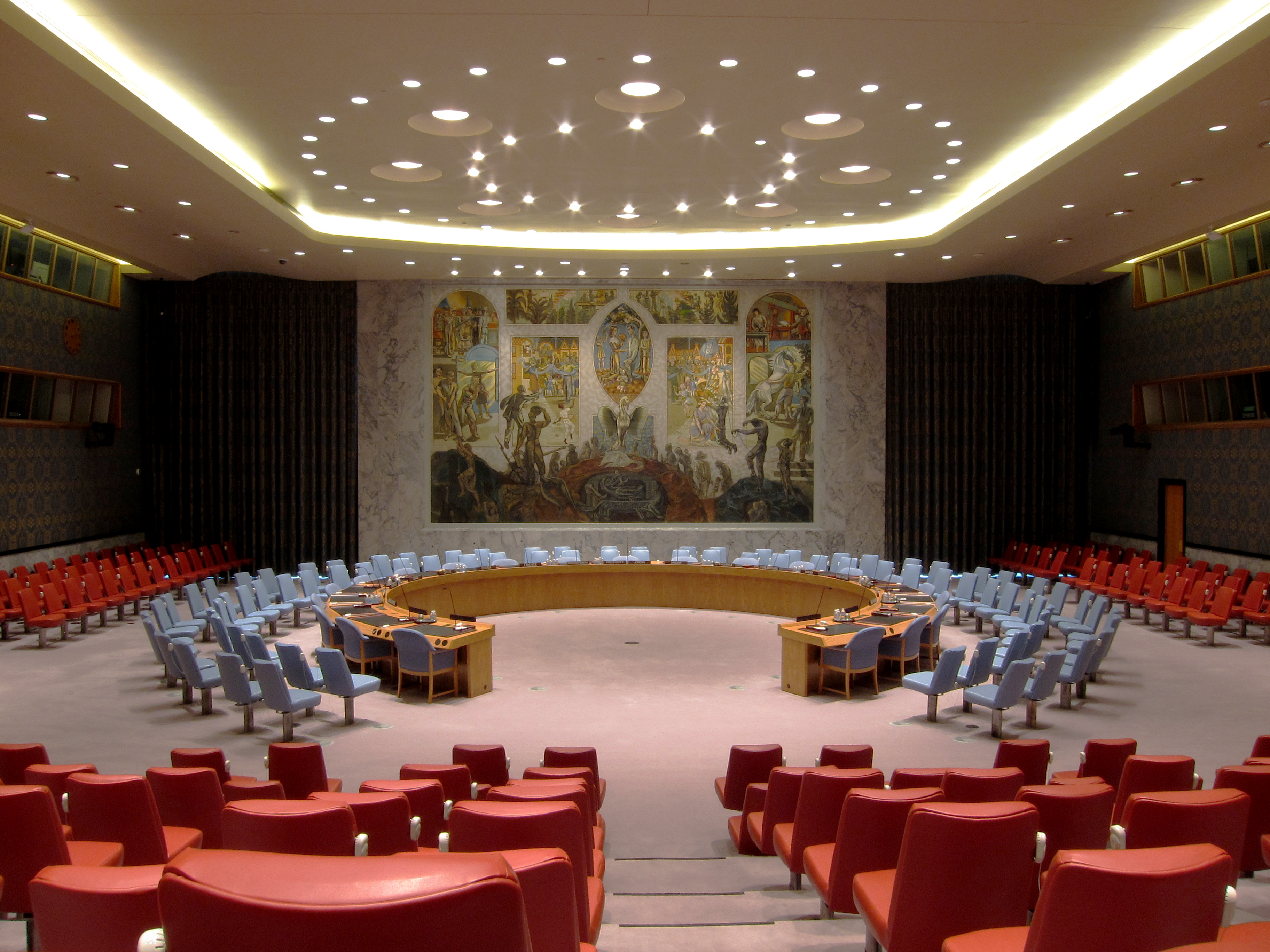 Room of the UN Security Council at UN Headquarters in New York