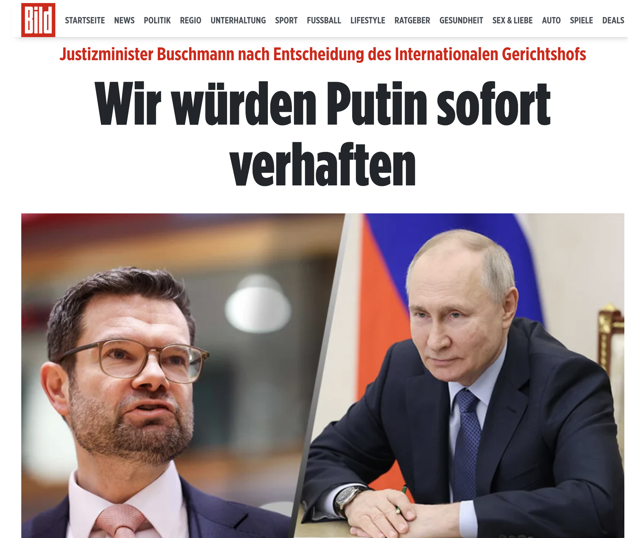 Headline of the Bild, a German newspaper, of March 18, 2023: 